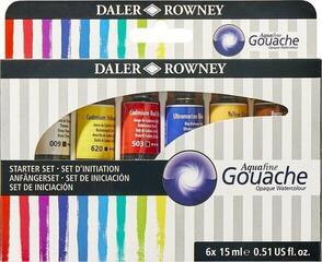 Gouachefärg Daler Rowney Aquafine Uppsättning gouachefärger Starter Set 6 x 15 ml