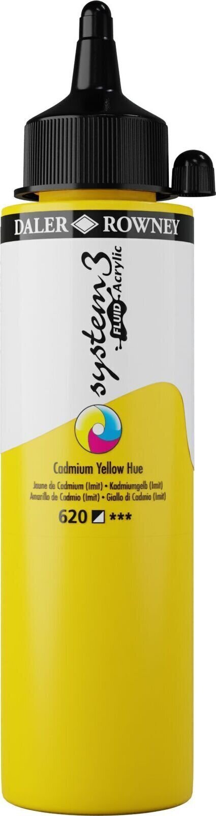 Akrüülvärv Daler Rowney System3 Acrylic Paint Plastic Bottle Fluid 250 ml Cadmium Yellow Hue