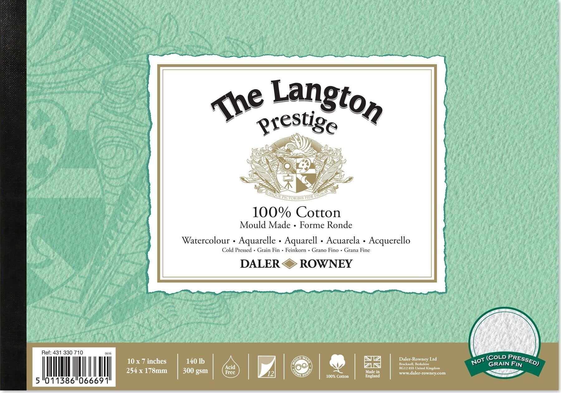 Скицник Daler Rowney The Langton Prestige Watercolour Скицник 12 25,4 x 17,8 cm 300 g