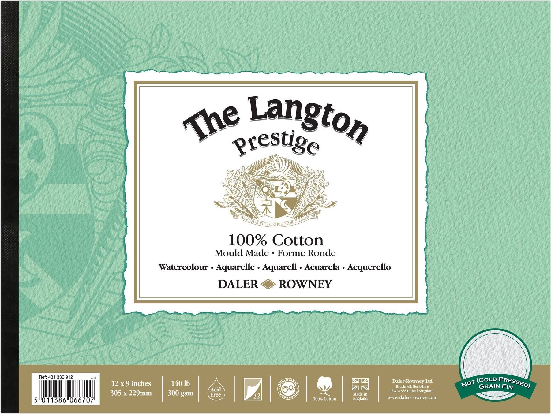 Blok za skiciranje Daler Rowney The Langton Prestige Watercolour Скетцхбоок 12 30,5 x 22,9 cm 300 g