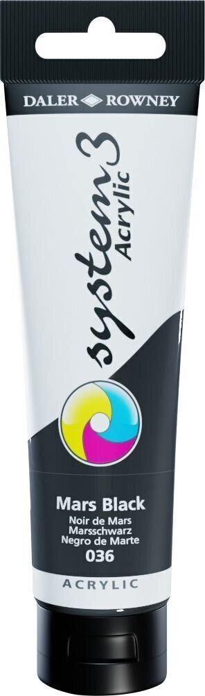 Daler Rowney System3 Akrylová barva Mars Black 150 ml 1 ks