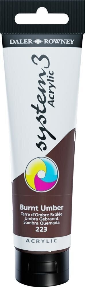 Daler Rowney System3 Akrylová barva Burnt Umber 150 ml 1 ks