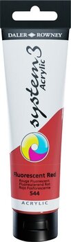 Akriliniai dažai Daler Rowney System3 Acrylic Paint Plastic Tube 150 ml Fluorescent Red - 1