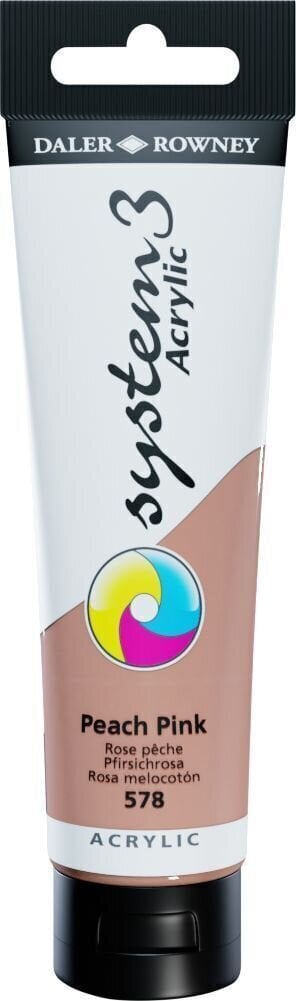 Daler Rowney System3 Akrylová barva Peach Pink 150 ml 1 ks