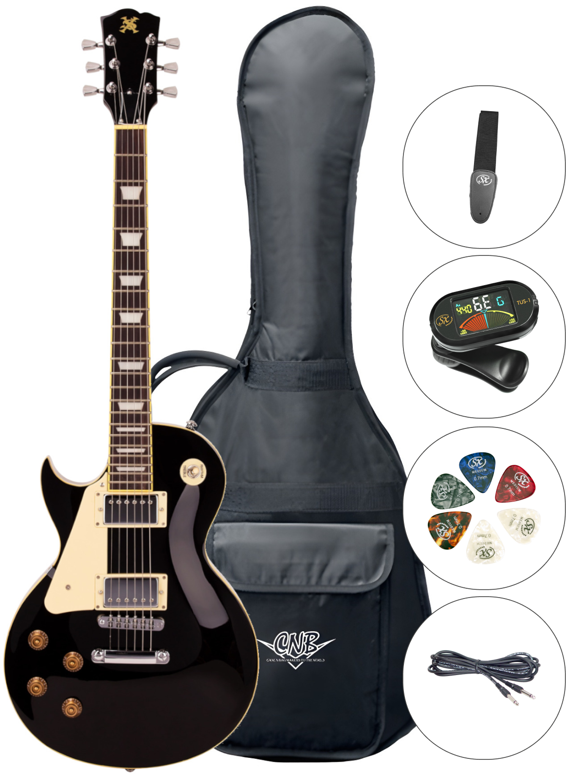 Elektrická kytara SX SE3-SK-LH Black Elektrická kytara