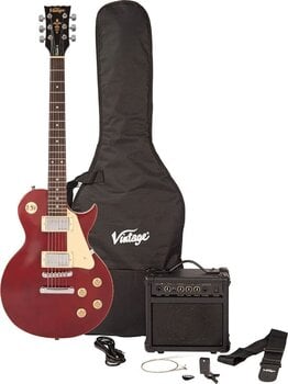 Guitarra elétrica Vintage V10 Coaster Pack Wine Red Guitarra elétrica - 1