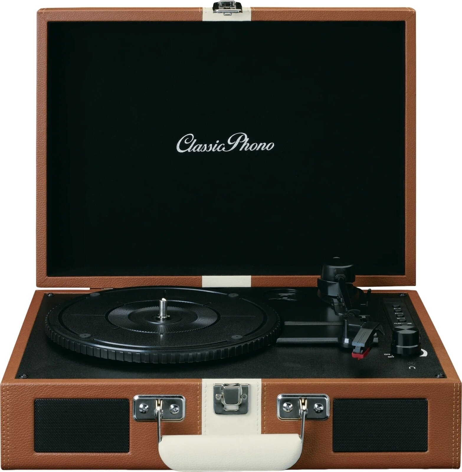 Placă turnantă portabil Lenco TT-120BNWH Brown/White Placă turnantă portabil