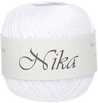 Háčkovací příze Nitarna Ceska Trebova Nika 0010 White Háčkovací příze - 1