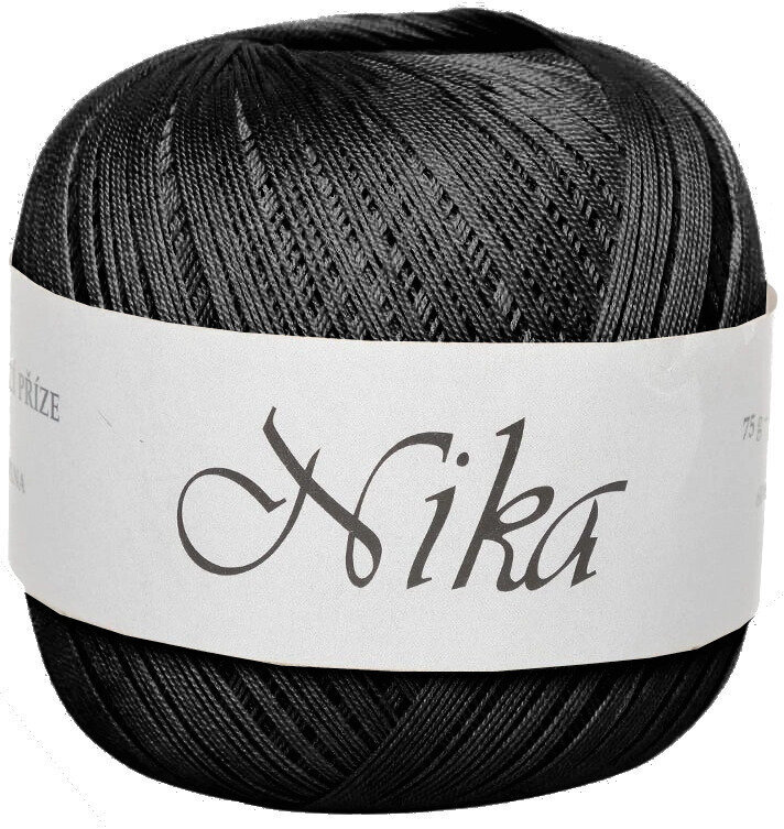 Fil de crochet Nitarna Ceska Trebova Nika 9994 Black Fil de crochet