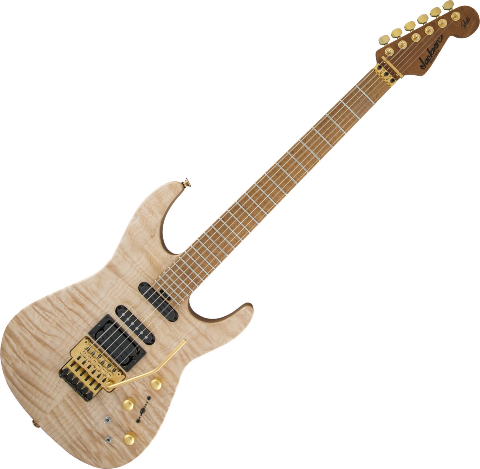 Guitare électrique Jackson USA Phil Collen PC1 Satin Flame MN Satin Au Natural Guitare électrique