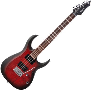Guitare électrique Cort X100 Open Pore Black Cherry Burst Guitare électrique - 1