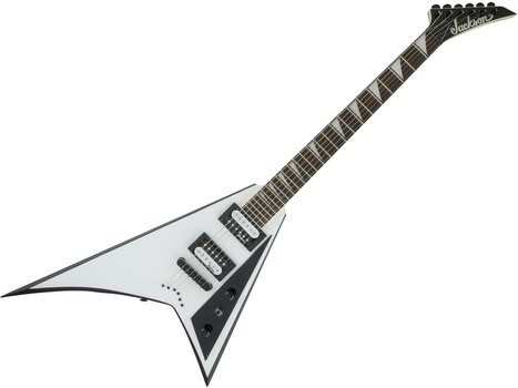 E-Gitarre Jackson JS32T Rhoads White with Black Bevels E-Gitarre - 1