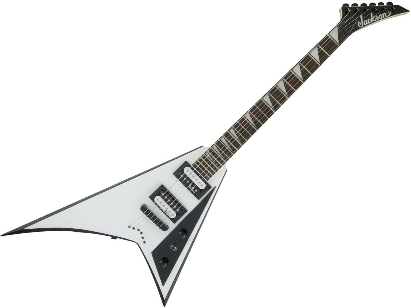 Jackson JS32T Rhoads White with Black Bevels Chitară electrică