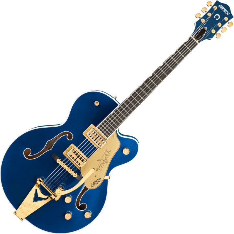 Halvakustisk gitarr Gretsch G6120TG Players Edition Nashville Azure Metallic Halvakustisk gitarr