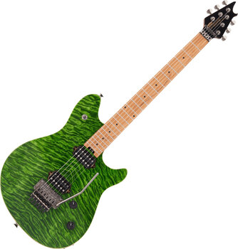 Guitare électrique EVH Wolfgang Standard QM Baked MN Transparent Green Guitare électrique - 1