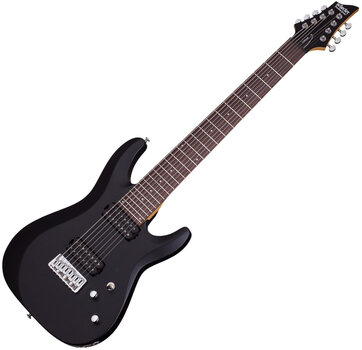 Chitară electrică cu 8 corzi Schecter Deluxe C-8 Negru satinat Chitară electrică cu 8 corzi - 1