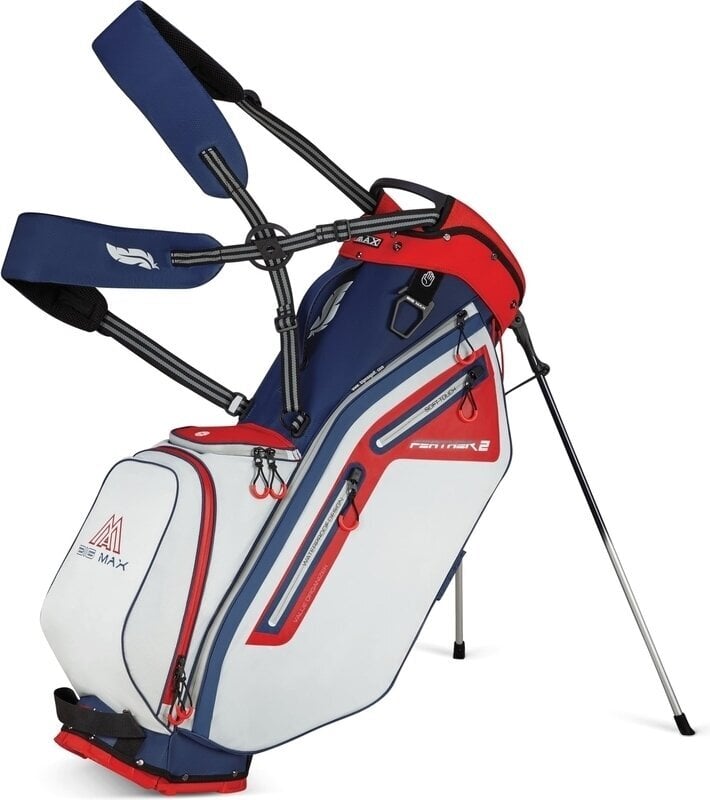 Big Max Dri Lite Feather 2 Stand Bag Steel Blue/Red/White