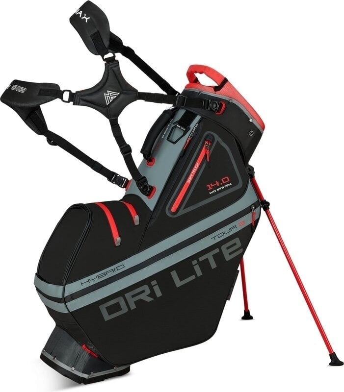 Stand Bag Big Max Dri Lite Hybrid Tour 2 Stand Bag Black/Charcoal/Red