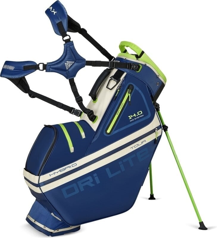 Big Max Dri Lite Hybrid Tour 2 Stand Bag Navy/Lime