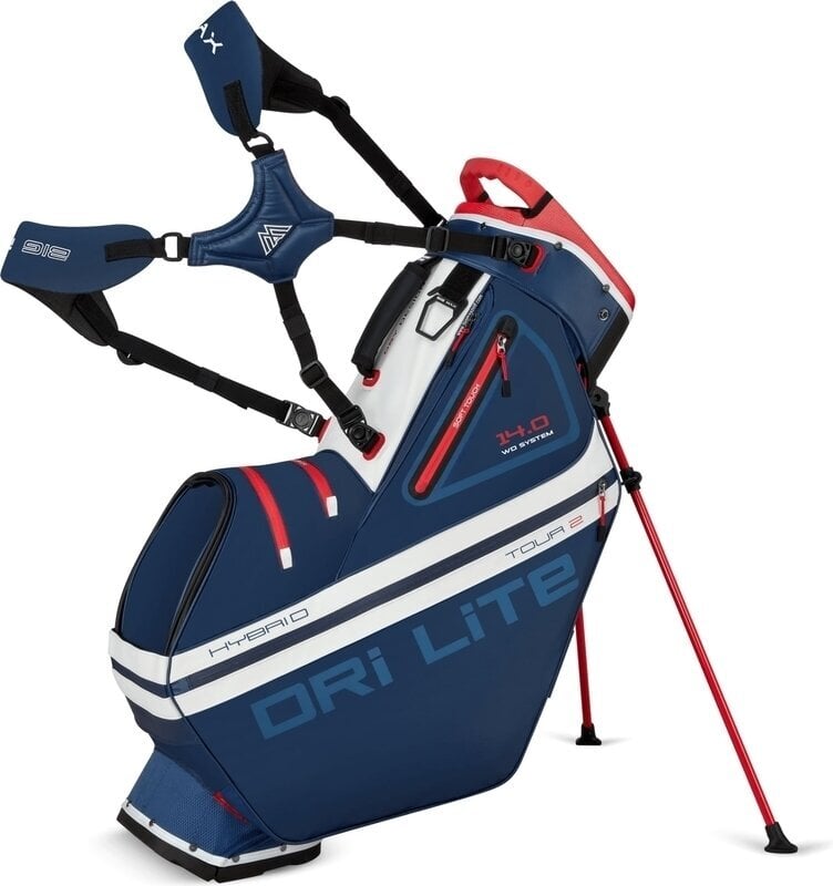 Big Max Dri Lite Hybrid Tour 2 Stand Bag Navy/Red/White
