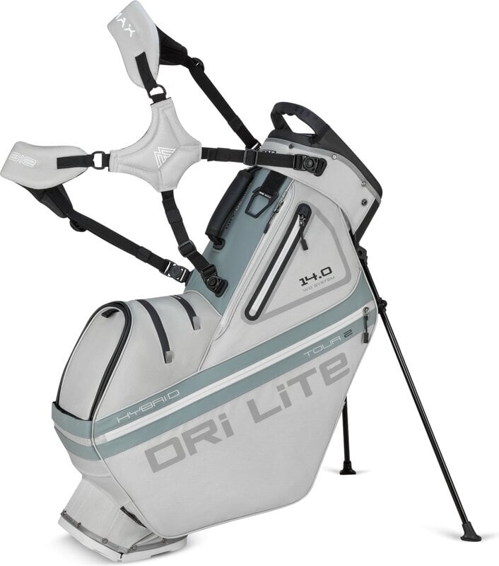 Big Max Dri Lite Hybrid Tour 2 Stand Bag Silver/Grey