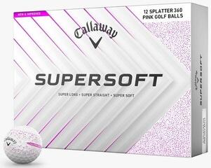 Bolas de golfe Callaway Supersoft 2025 White Splatter 360 Pink Bolas de golfe