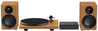 Plattenspieler-Kit Pro-Ject Colourful Audio System E Real Wood Walnut Plattenspieler-Kit