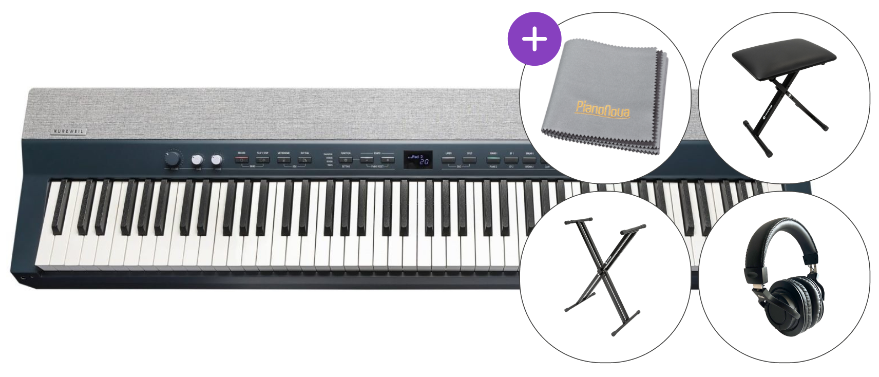 Piano de scène Kurzweil Ka P1 BK SET Piano de scène Black