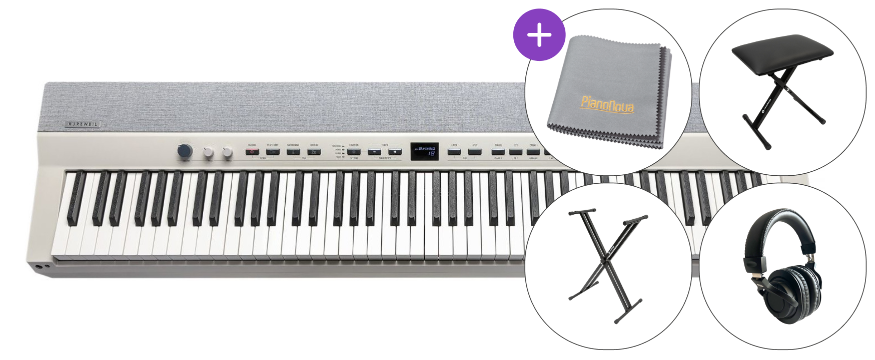Digitální stage piano Kurzweil Ka P1 WH SET Digitální stage piano White
