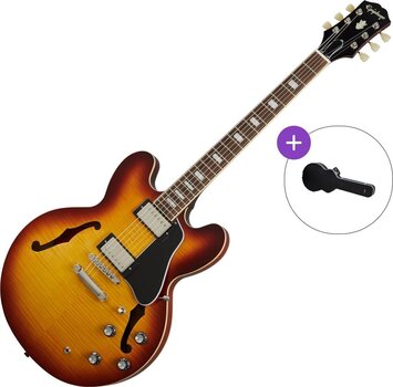 Semi-Acoustic Guitar Epiphone ES-335 Figured SET Raspberry Tea Burst Semi-Acoustic Guitar - 1