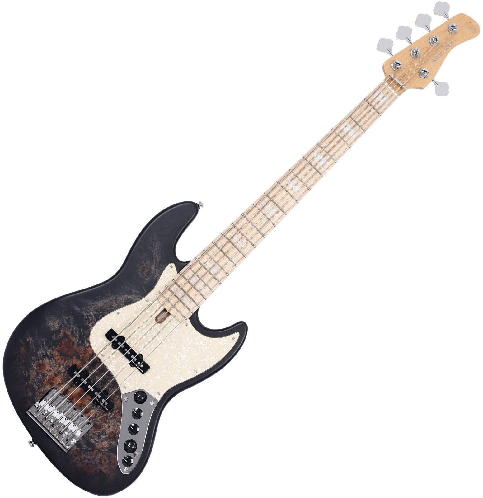 Bajo de 5 cuerdas Sire Marcus Miller V7 Ash Reissue 5 Transparent Black Satin Bajo de 5 cuerdas