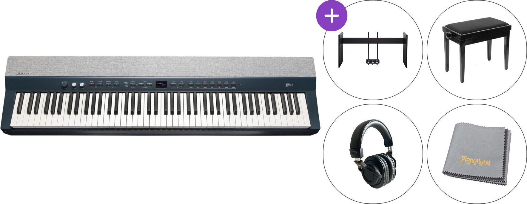 Digitaal stagepiano Kurzweil KAP1 BK Deluxe SET Digitaal stagepiano Black
