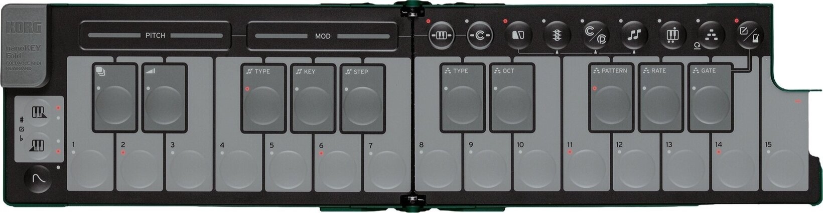 DTM・DAW KORG nanoKEY Fold Green AG(Alpine Green) Korg nanoKEY Fold Alpine Green Claviatură MIDI - Muziker