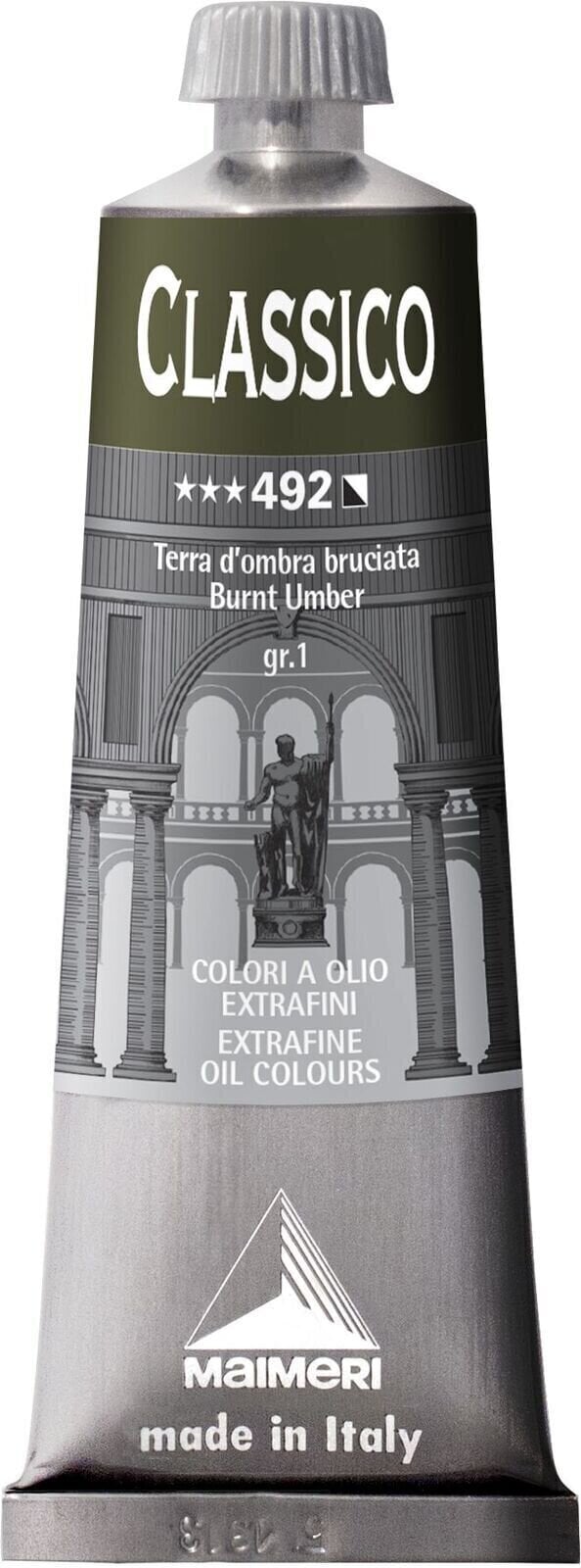 Peinture à l'huile Maimeri Classico Peinture à l'huile Burnt Umber 60 ml 1 pc