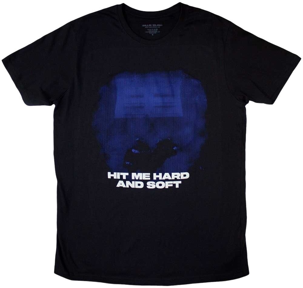 Shirt Billie Eilish Shirt Hit Me Hard And Soft Blue Lines Unisex Black L
