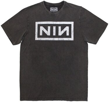 Shirt Nine Inch Nails Shirt Classic Logo Stone Wash Unisex Charcoal Grey 2XL - 1