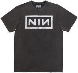 T-Shirt Nine Inch Nails T-Shirt Classic Logo Stone Wash Unisex Charcoal Grey L