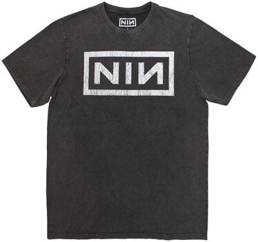T-Shirt Nine Inch Nails Classic Logo Stone Wash Charcoal Grey L T-Shirt - 1