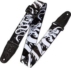 Textile guitar strap Levy's Eastern Harmony Textile guitar strap Black and White Dragon