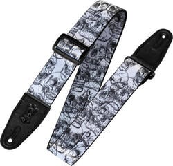 Textile guitar strap Levy's Skull Textile guitar strap Black/White