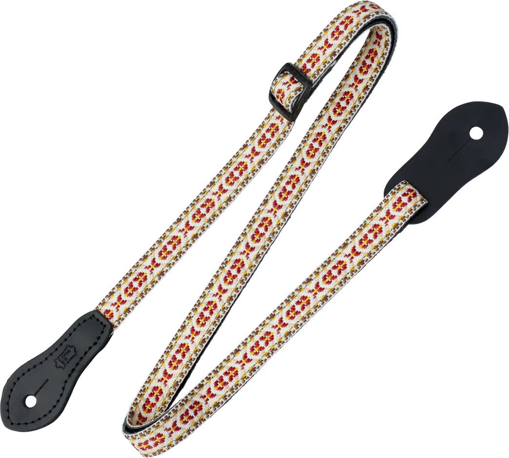Riem voor ukelele Levy's Jacquard Riem voor ukelele Yellow and Red
