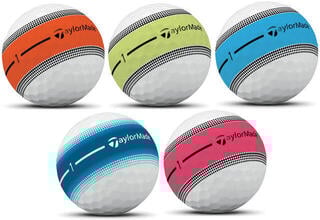 Golfové lopty TaylorMade Tour Response Stripe Single Ball Neon Multicolour Golfové lopty