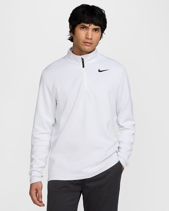 Nike Dri-Fit Victory Therma Flex 1/2 Zip Mens Top White/Pure Platinum/Black L Pulóver