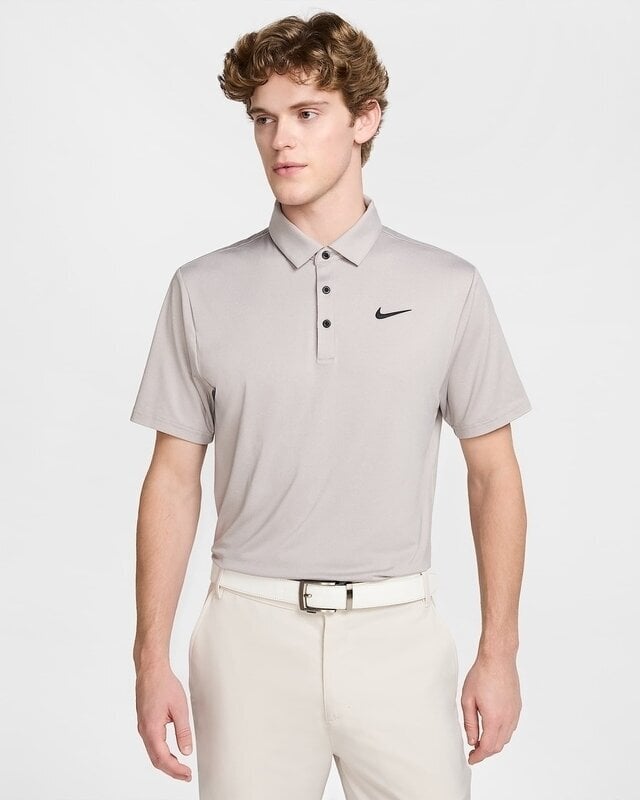 Poloshirt Nike Dri-Fit Tour Heathered Mens College Grey/Black L Poloshirt