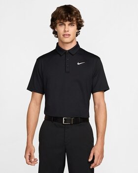 Poloshirt Nike Tour Mens Dri-Fit Solid Golf Black/White XL Poloshirt - 1