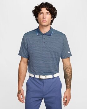 Poloshirt Nike Dri-Fit Tour Stripe Mens Midnight Navy/White L Poloshirt - 1