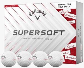 Golfové lopty Callaway Supersoft 2025 White Valentine Golfové lopty