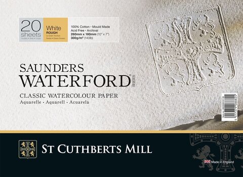 Schetsboek St Cuthberts Mill Saunders Waterford Rough Schetsboek 26 x 18 cm 300 g White - 1