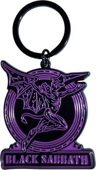 Muzieksleutelhanger Black Sabbath Purple Text Logo & Daemon Sleutelhanger - 1