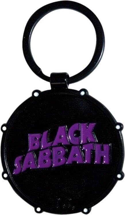 Muzieksleutelhanger Black Sabbath Wavy Logo & Daemon Drum (Double Sided) Sleutelhanger
